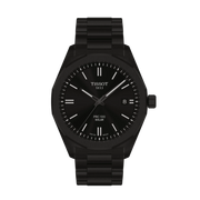 Tissot PRC100 Solar Quartz 39mm T151.422.33.051.00 - completamente nero con indici bianchi e datario